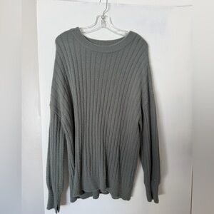 Aerie Fuzzy Ribbed Knit Sweater – Sage Green – Size S/P
